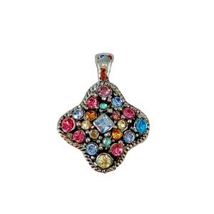 Lia Sophia JUKEBOX Slide Pendant - Multi-colored, Cut Crystal, Silvertone